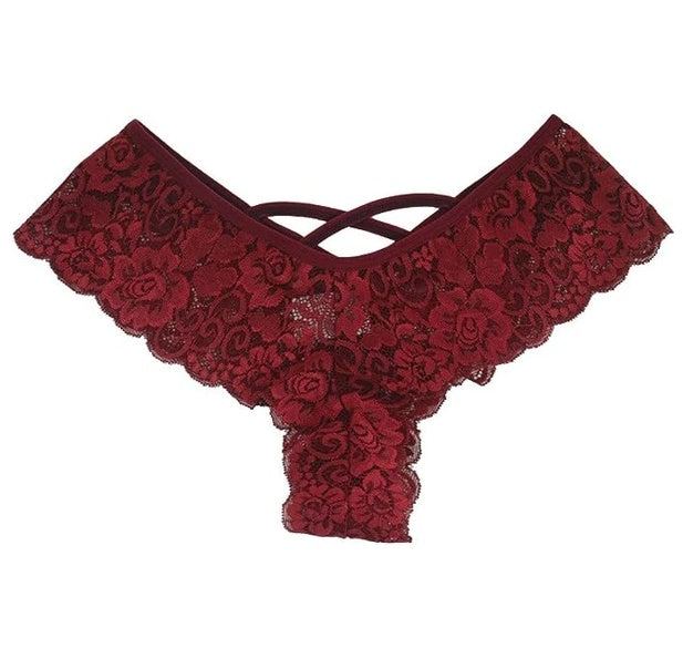 Paquete de 4 bragas de encaje sexy para mujer, lencería, tanga, talla grande